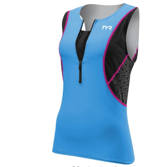 TYR Competitor Womens LOOSE Tri Singlet with Bra Top Blue Black Size XS - $65 - Picture 1 of 10
